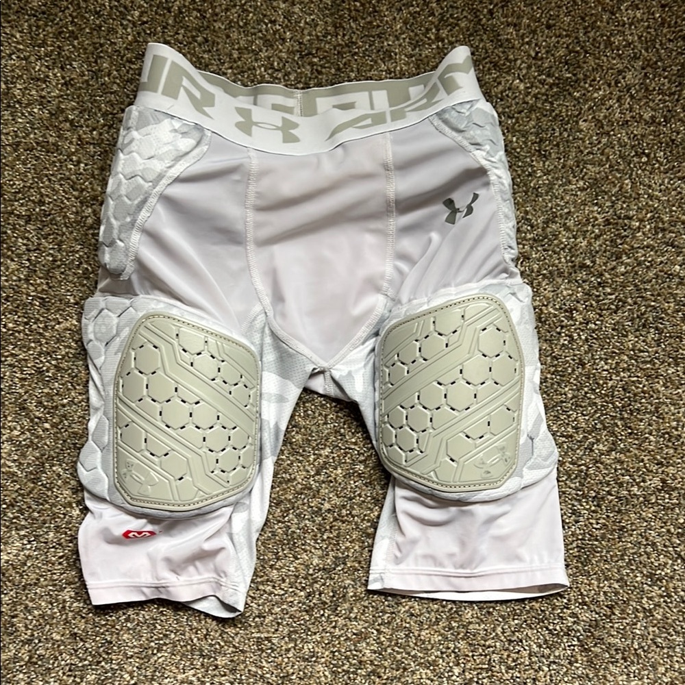 Under Armour White football Padded Youth Large Shorts